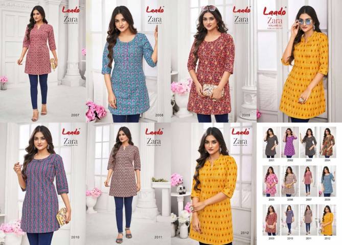 Laado Zara Vol 2 2001 To 2012 Short Printed Kurti Wholesalers In Delhi